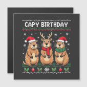 かわいい 誕生日 ダサい クリスマス スウェーター カピバラ (正面/裏面)