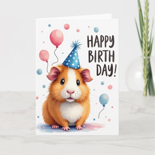 かわいい 誕生日 動物 カード (正面)