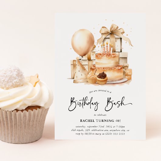 かわいい 誕生日 大人のお祝いパーティ 招待状