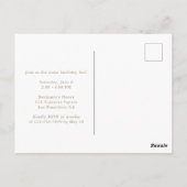 かわいい 誕生日 水彩 テディベア 葉っぱ お祝い ポストカード (裏面)