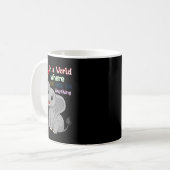 かわいい 象とパズルのピース 自閉症の認識 コーヒーマグカップ (正面左)