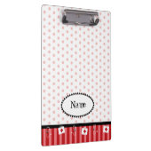 、かわいい、赤いカスタマイズ可能、医学 クリップボード (右)