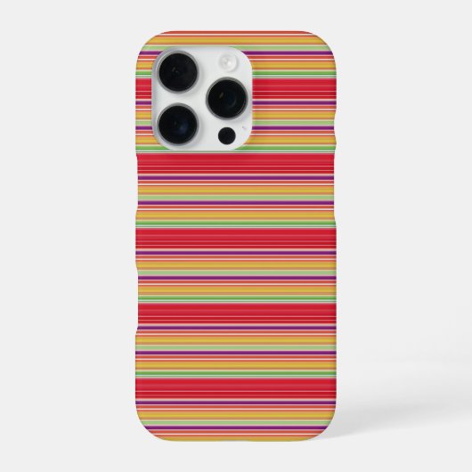 かわいい 赤い 色とりどりの ストライプ iPhoneケース (裏面)