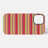 かわいい 赤い 色とりどりの ストライプ iPhoneケース (裏面横)