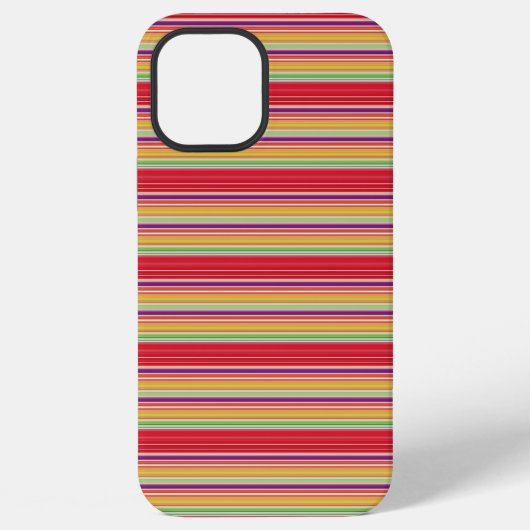 かわいい 赤い 色とりどりの ストライプ iPhoneケース (裏面)