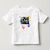 かわいい「赤ちゃん並みに話すよ」少年 トドラーTシャツ (正面)