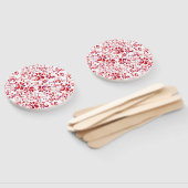 かわいい 赤 白 花柄 ハンドファン (組立なし)