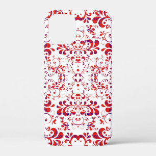 かわいい 赤 白 花柄 iPhone 12 MINI ケース