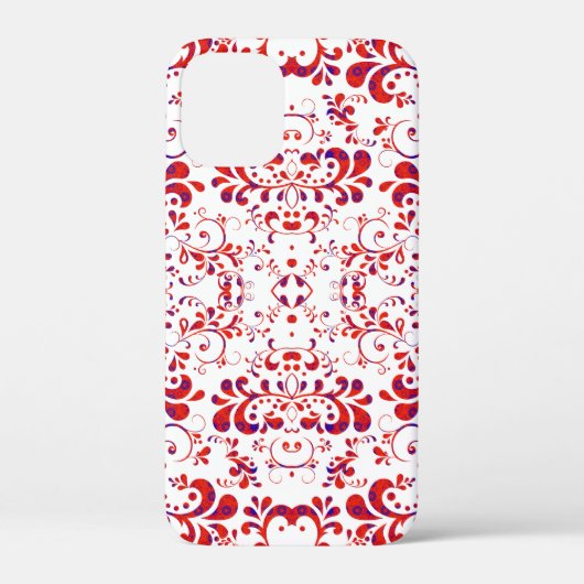 かわいい 赤 白 花柄 Case-Mate iPhoneケース (裏面)