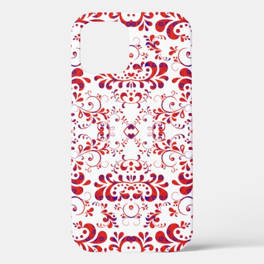 かわいい 赤 白 花柄 Case-Mate iPhoneケース (裏面)