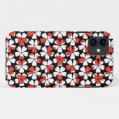 かわいい 赤 白 花 模様 Case-Mate iPhoneケース (裏面(横))