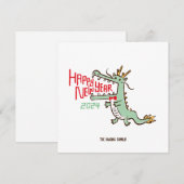 かわいい 辰年 2024 年の旧正月 シーズンカード (正面/裏面)