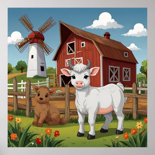 かわいい 農場の動物たち ポスター (正面)