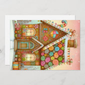 かわいい、遊び心のあるクッキーで作った家 シーズンカード (正面/裏面)