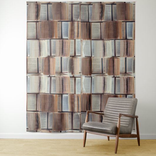 かわいい 開いた本の模様 作者の壁 タペストリー (インサイチュ)