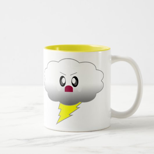 かわいい+雲+雷+雷+嵐 ツートーンマグカップ (右)