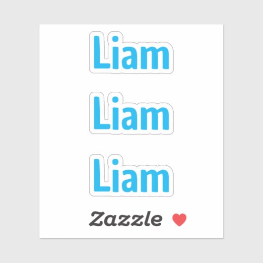 かわいい 青い お子様 名前 シール (シート)