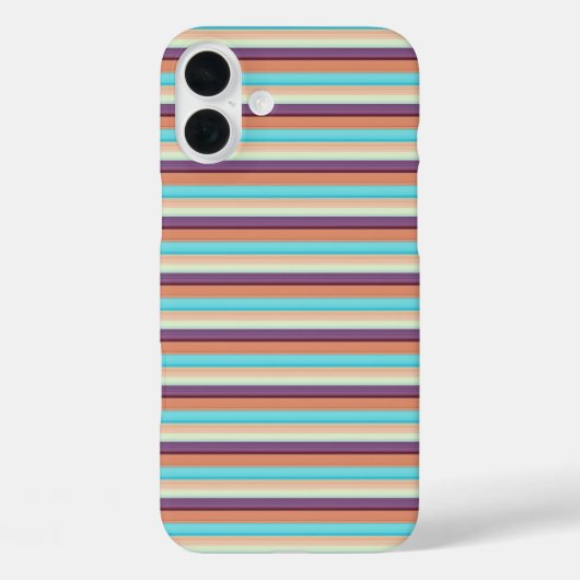 かわいい 青 茶 ストライプ  Case-Mate iPhoneケース (裏面)