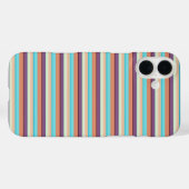 かわいい 青 茶 ストライプ  Case-Mate iPhoneケース (裏面 (横))
