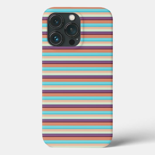 かわいい 青 茶 ストライプ  Case-Mate iPhoneケース (裏面)