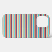 かわいい 青 茶 ストライプ  Case-Mate iPhoneケース (裏面 (横))