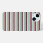 かわいい 青 茶 ストライプ  Case-Mate iPhoneケース (裏面 (横))
