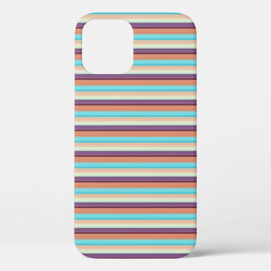 かわいい 青 茶 ストライプ Case-Mate iPhoneケース (裏面)