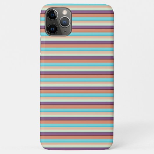 かわいい 青 茶 ストライプ  Case-Mate iPhoneケース (裏面)