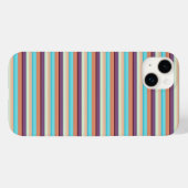 かわいい 青 茶 ストライプ Case-Mate iPhoneケース (裏面 (横))