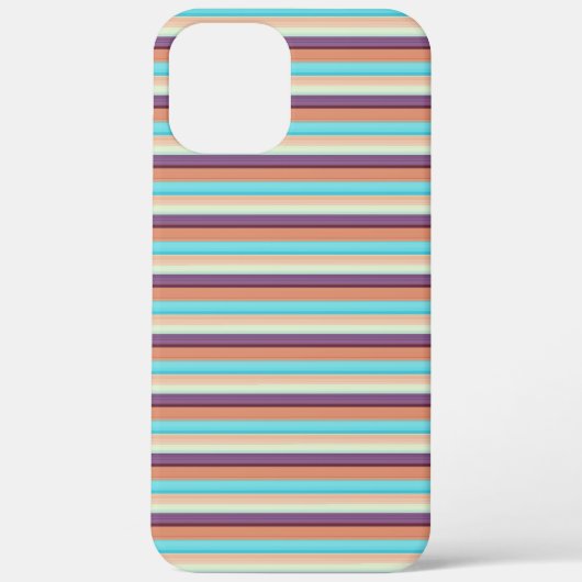 かわいい 青 茶 ストライプ  Case-Mate iPhoneケース (裏面)