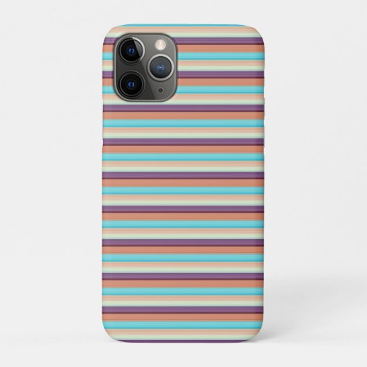 かわいい 青 茶 ストライプ Case-Mate iPhoneケース (裏)