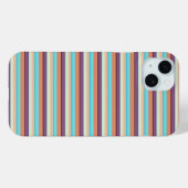かわいい 青 茶 ストライプ  Case-Mate iPhoneケース (裏面 (横))