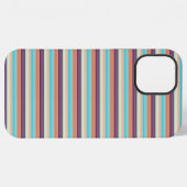 かわいい 青 茶 ストライプ  iPhoneケース (裏面横)
