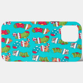 かわいい 青 赤 緑 クリスマス ブーツ柄 Case-Mate iPhoneケース (裏面 (横))