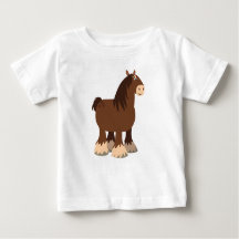 かわいい 静かな カートゥーン シャーア馬 赤ちゃんTシャツ