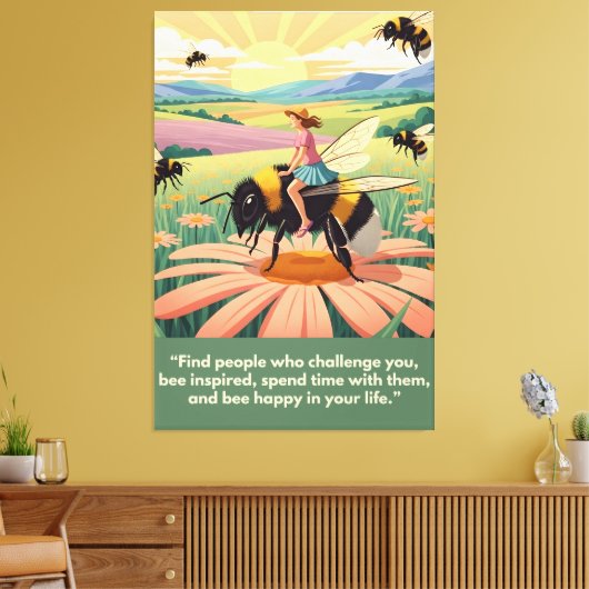 かわいい、面白いモチベーションスローガン キャンバスプリント (インサイチュ (リビング))