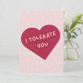 かわいい、面白い「あなたのことは我慢してる」バレンタインデーのカード シーズンカード (スタンド正面)