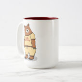 かわいい&面白い やっとのクマさん ツートーンマグカップ (正面左)