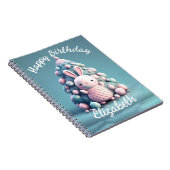 かわいい、面白い、ウサギ、かわいいスタイル ノートブック (右側)