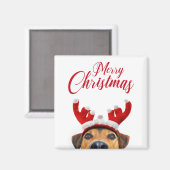 かわいい 面白い クリスマス 犬 トナカイの角 ヘアバンド マグネット (正面/裏面)