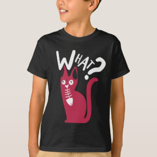 かわいい+面白い+ユーモア+ジョーク+黒+マゼンタ+漫画+猫 Tシャツ