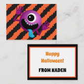 かわいい 面白い 子供たち ハロウィン 宇宙エイリアン メッセージカード ノートカード (正面/裏面)