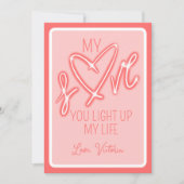 かわいい 面白い 愛 ライト バレンタインデー シーズンカード (正面)