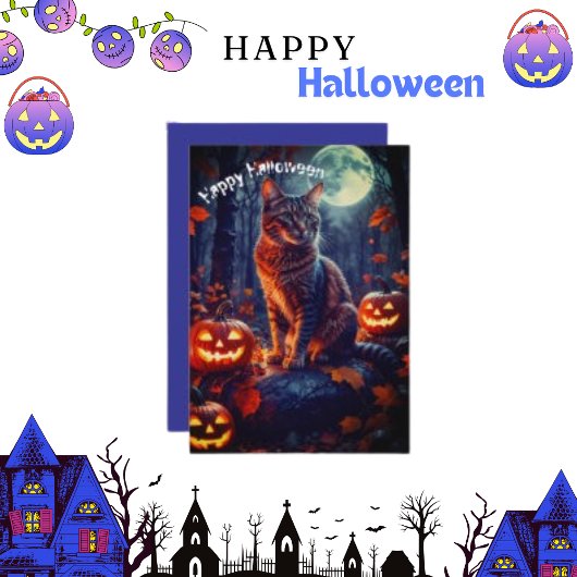 かわいい 面白い 猫 ハロウィン かぼちゃ シーズンカード