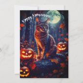 かわいい 面白い 猫 ハロウィン かぼちゃ シーズンカード (正面)