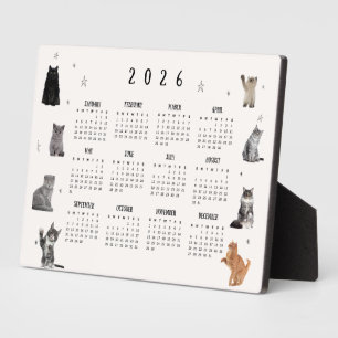 かわいい+面白い+猫+2026年+カレンダー フォトプラーク