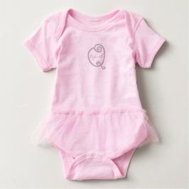 かわいい 面白い 'Qtiful' かわいい赤ちゃんのチュチュ タイポグラフィ ベビーTシャツ