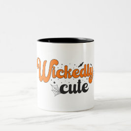 かわいい – 魔法のハロウィーンの夜のパターン ツートーンマグカップ