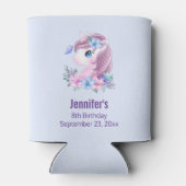 かわいい&魔法のベビーユニコーンと大きな目誕生日 缶クーラー (裏面)