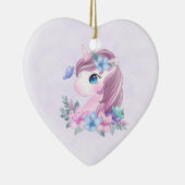 かわいい&魔法のベビーユニコーンと大きな目誕生 セラミックオーナメント (右)